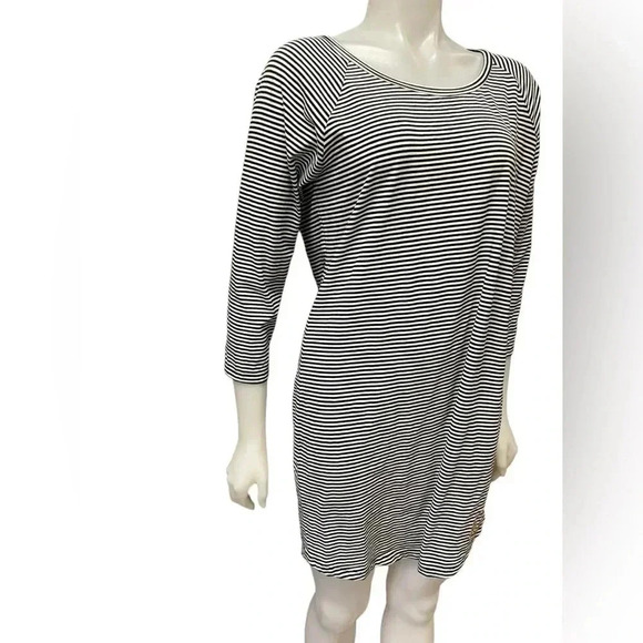 Michael Kors  Striped Black White Shirt Mini Dress Size Large - Picture 2 of 10